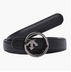 DESCENTE WOMEN ROUND LOGO BELT BLACK ONE SIZE