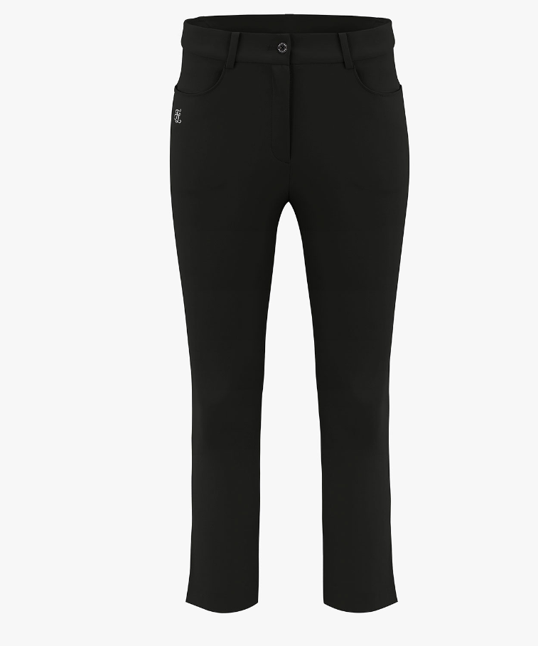 FAIRLIAR 23 STRETCHY CROPPED FLARE PANTS BLACK
