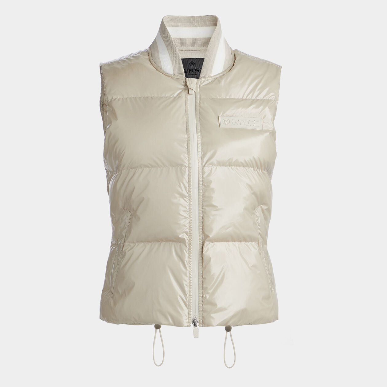 G/FORE F23 WOMEN'S CIRCLE G'S COATED NYLON QUILTED PUFFER VEST Stone