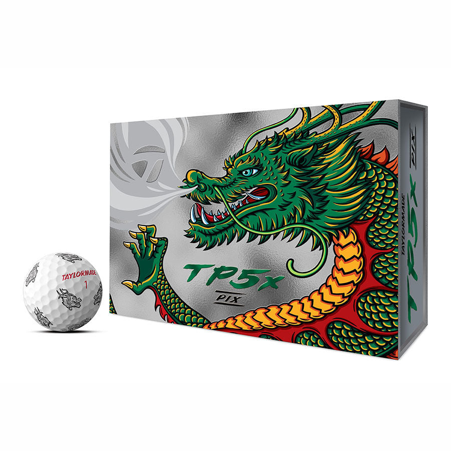 TAYLORMADE 2024 TP5/TP5X PIX3.0 DRAGON GOLF BALLS DOZEN PACK TP5X - Sliver