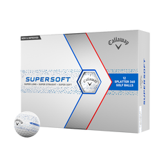 CALLAWAY 2023 SUPERSOFT BLUE SPLATTER 360 GOLF BALLS DOZEN PACK