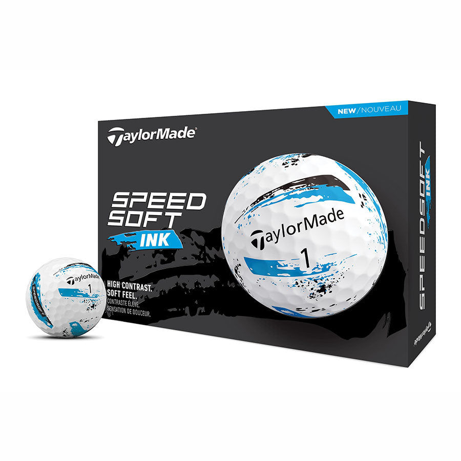 TAYLORMADE 2024 SPEED SOFT INK GOLF BALLS DOZEN PACK (BLUE)