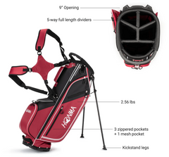 HONMA CB2121 3302 STAND BAG RED/BLACK