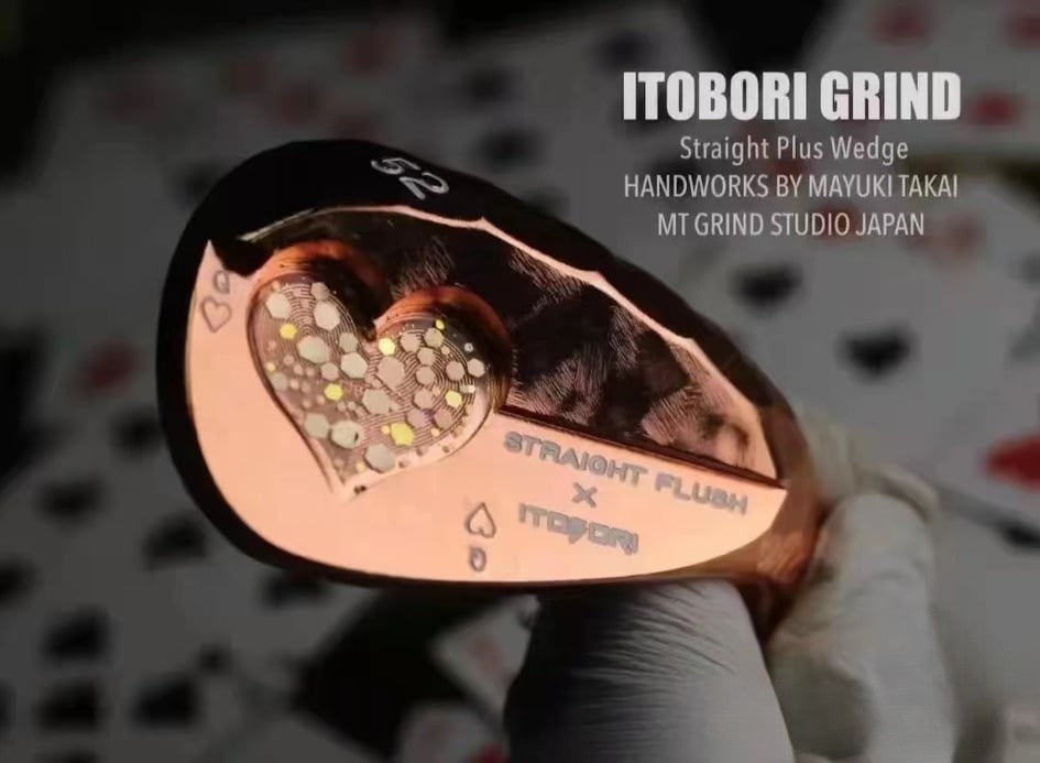 Itobori Trump Design Copper Heart Gold Spankle Wedge Head