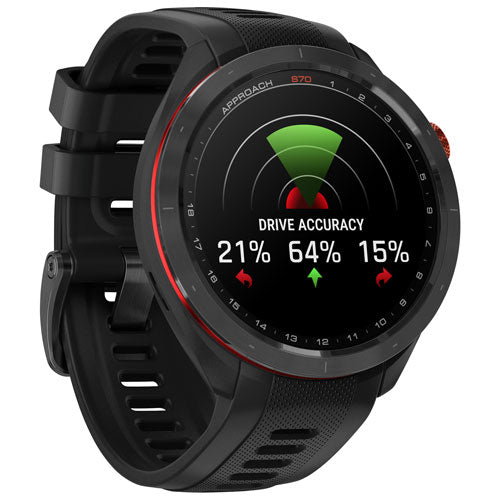 GARMIN APPROACH S70 GPS BLACK CERAMIC BEZEL 47MM WITH BLACK BAND