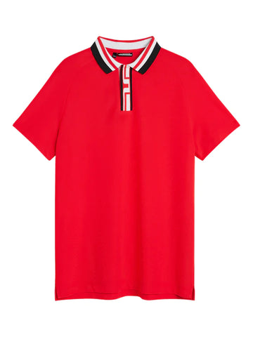 J.LINDEBERG FW23 MEN HALS REGULAR FIT POLO FIERY RED