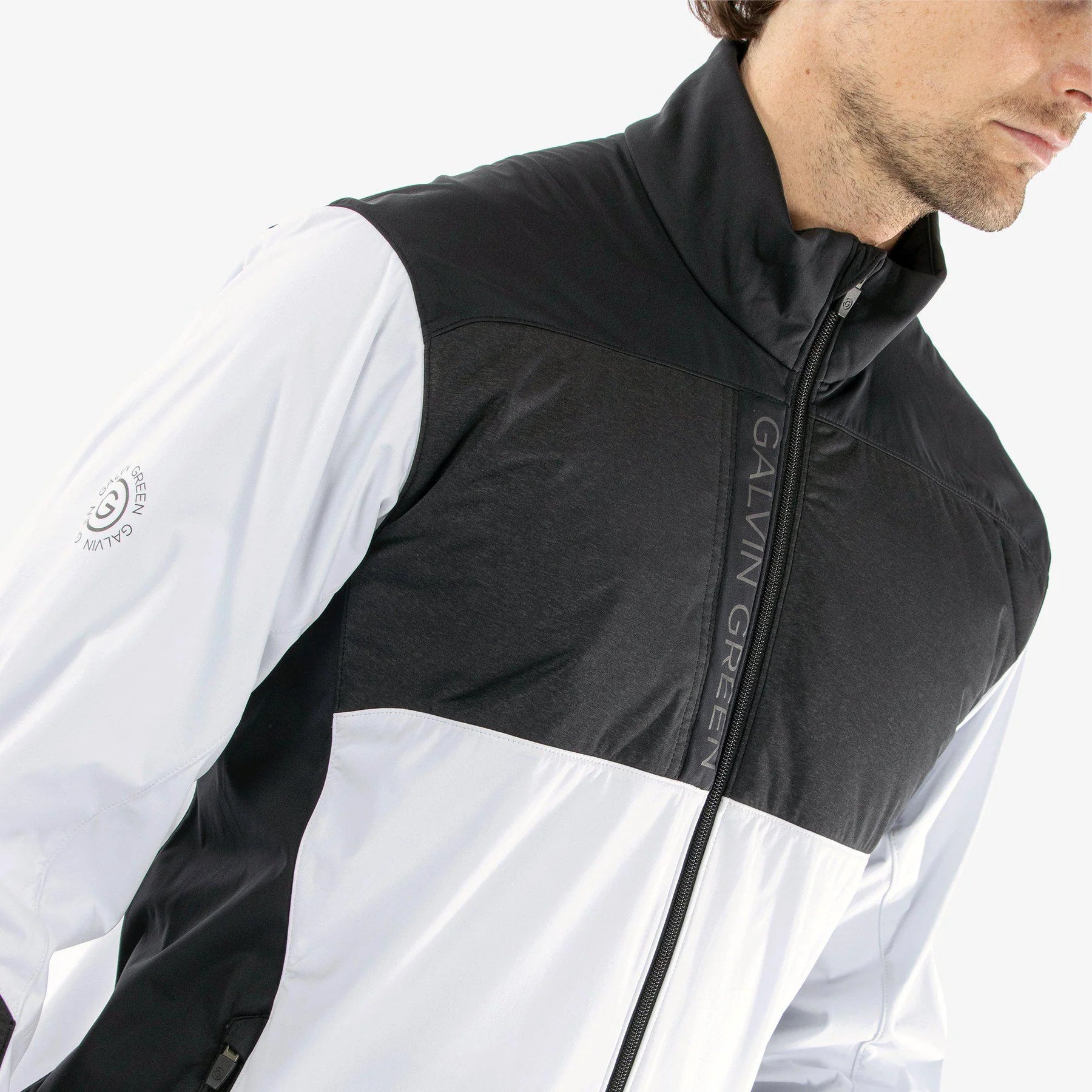GALVIN GREEN Men s Layton Windproof and water repellent golf jacket White Black S