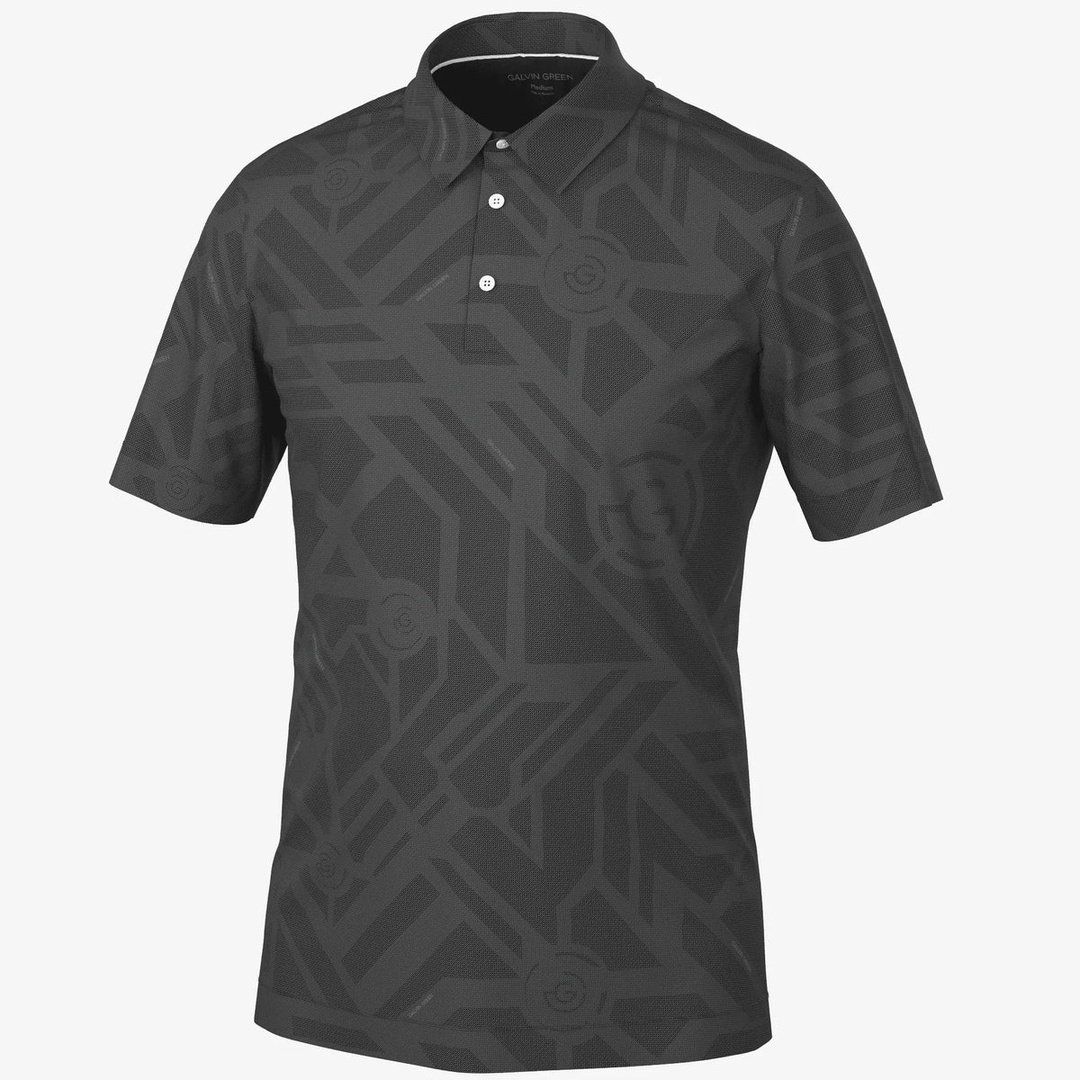 GALVIN GREEN MEN MAZE BREATHABLE SHORT SLEEVE SHIRT Black