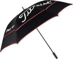 TITLEIST TOUR DOUBLE CANOPY UMBRELLA BLACK/RED