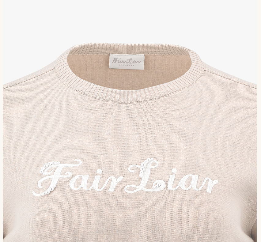 FAIRLIAR 23FW WOMEN ROUND NECK LOGO PULLOVER KNIT