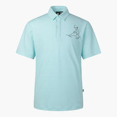 DESCENTE 23SS MEN SPIRIT CARTOON POLO T-SHIRT SKY BLUE