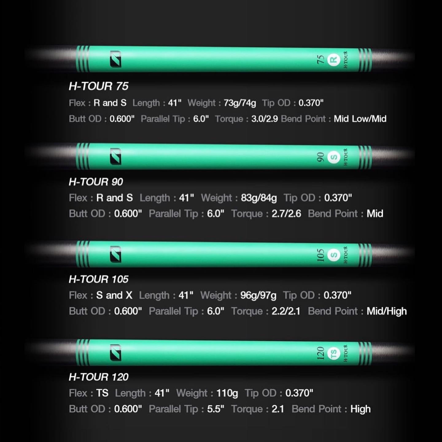 AEROTECH STEELFIBER H-PLUS IRON SHAFT .370