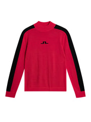 J.LINDEBERG FW23 WOMEN ADELINE KNITTED SWEATER ROSE RED