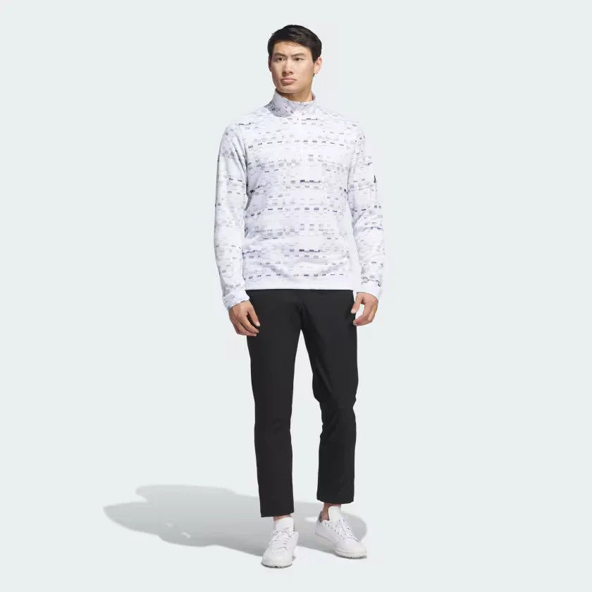 Adidas Men Core Printed Quarter Zip Pullover