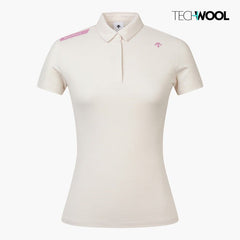 DESCENTE Golf Women's Tech Wool Collar Short Sleeve T-Shirt