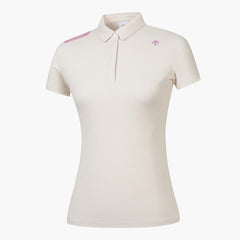 DESCENTE Golf Women's Tech Wool Collar Short Sleeve T-Shirt