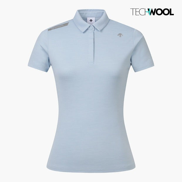 DESCENTE Golf Women's Tech Wool Collar Short Sleeve T-Shirt