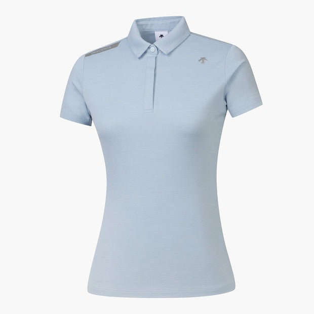 DESCENTE Golf Women's Tech Wool Collar Short Sleeve T-Shirt