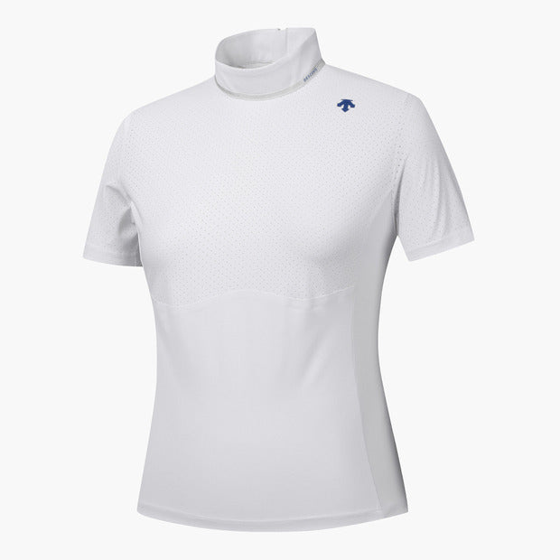 DESCENTE Golf Women's High Neck Hybrid Short Sleeve T-Shirt