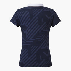 DESCENTE Golf Women's Wide Collar Pattern Short Sleeve T-shirt