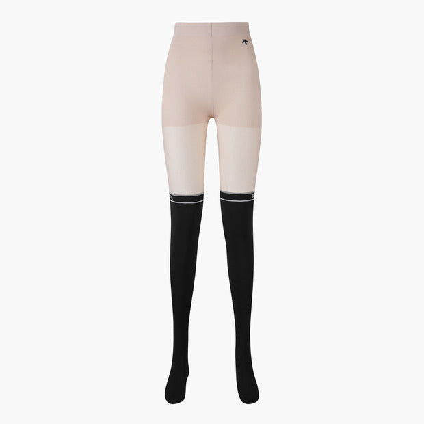 DESCENTE GOLF [50 Denier] Women's Two-Tone Bocashi Point Knee Socks Stockings