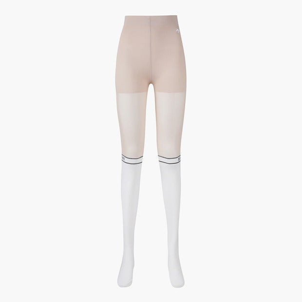 DESCENTE GOLF [50 Denier] Women's Two-Tone Bocashi Point Knee Socks Stockings