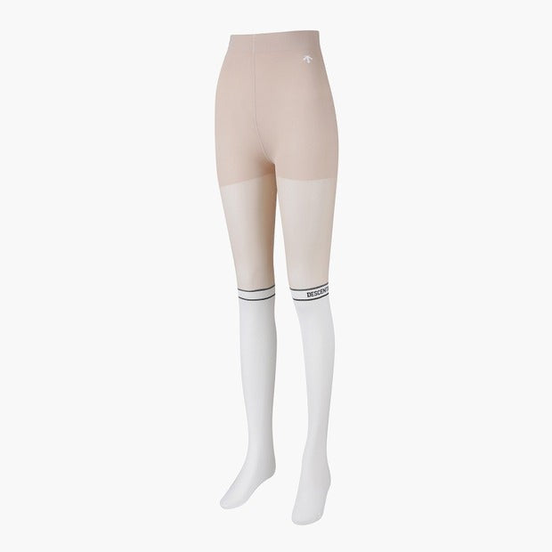 DESCENTE GOLF [50 Denier] Women's Two-Tone Bocashi Point Knee Socks Stockings