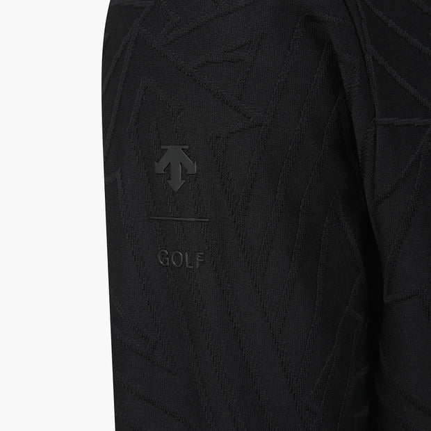 DESCENTE GOLF Men's Jacquard Collared Long-sleeved T-shirt