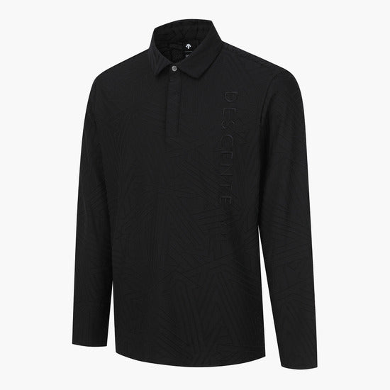 DESCENTE GOLF Men's Jacquard Collared Long-sleeved T-shirt