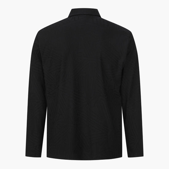 DESCENTE GOLF Men's Jacquard Collared Long-sleeved T-shirt