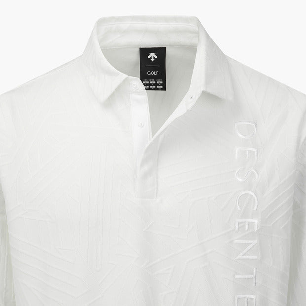DESCENTE GOLF Men's Jacquard Collared Long-sleeved T-shirt