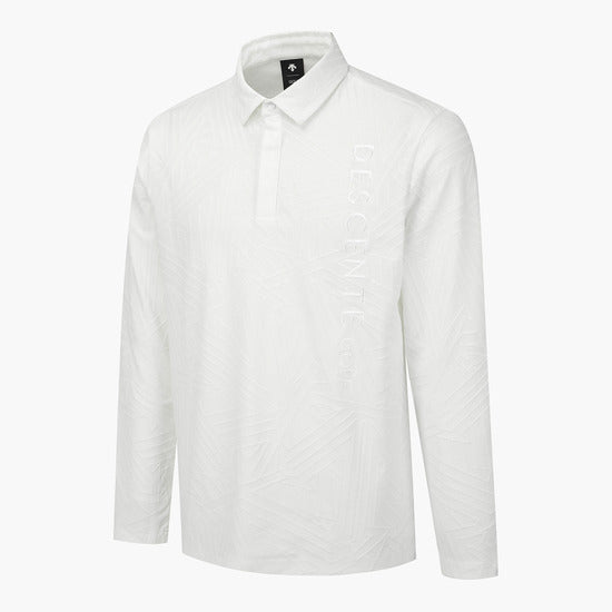 DESCENTE GOLF Men's Jacquard Collared Long-sleeved T-shirt