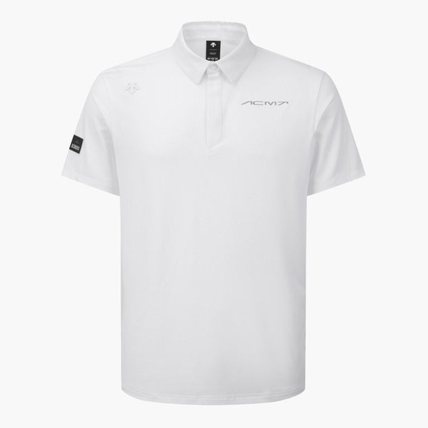 DESCENTE GOLF ACMT Men's Mesh Jacquard Collar Short Sleeve T-shirt