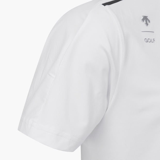 DESCENTE GOLF Men's Color-block Modified Collared Short-sleeved T-shirt