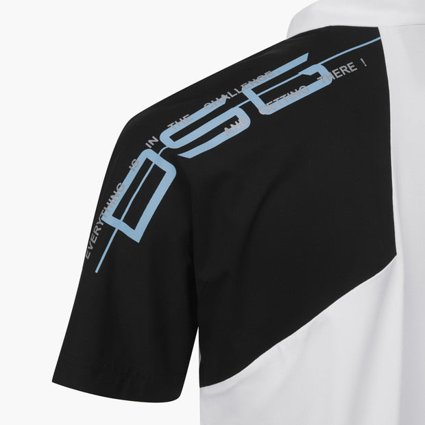 DESCENTE GOLF Men's Color-block Modified Collared Short-sleeved T-shirt