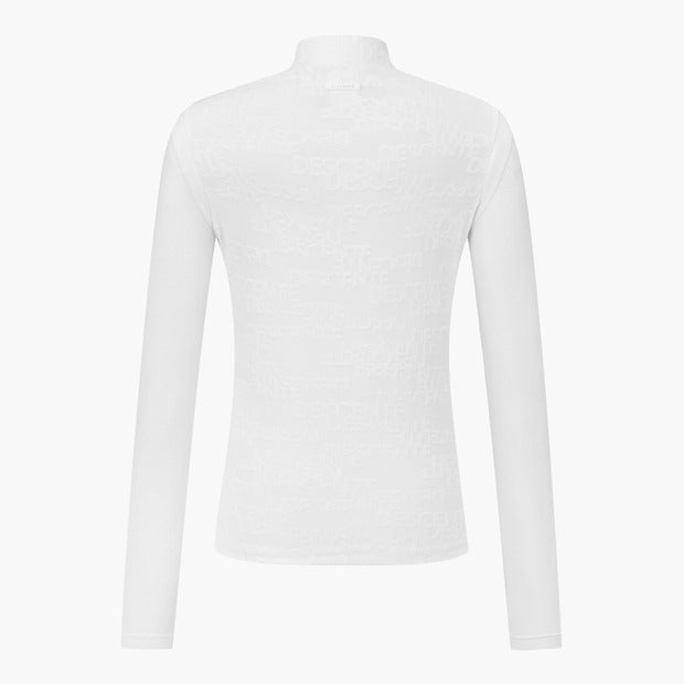 DESCENTE GOLF Women's Y-Collared Jacquard Long-sleeved T-shirt