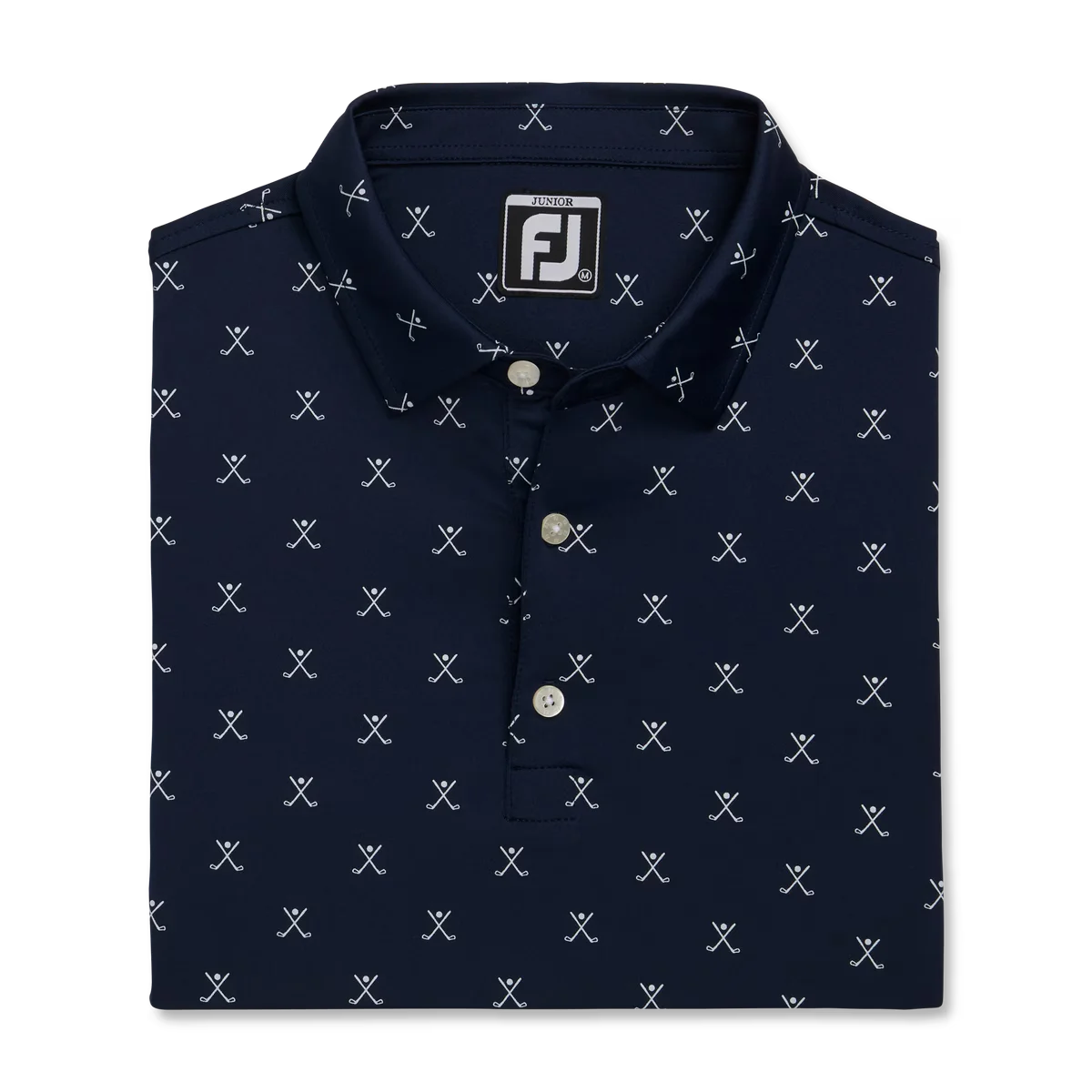 FOOTJOY S23 JUNIOR BOY'S STRIPED PIQUE SELF COLLAR SHIRT