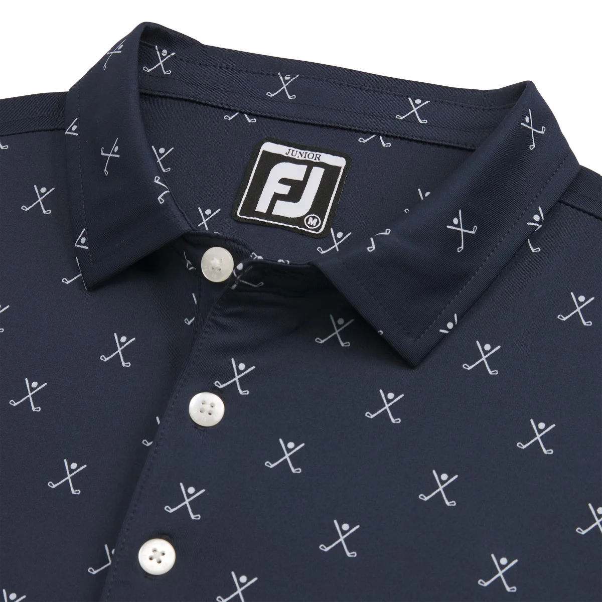 FOOTJOY S23 JUNIOR BOY'S STRIPED PIQUE SELF COLLAR SHIRT