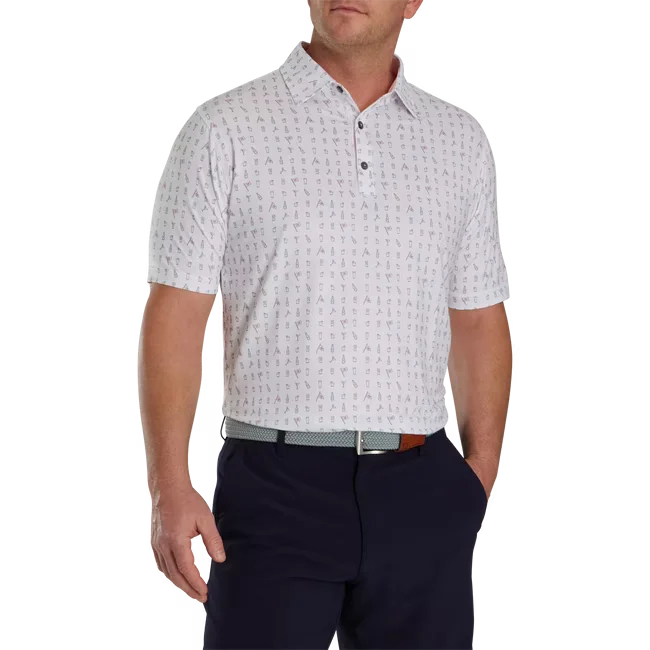 FOOTJOY MEN'S THE 19TH HOLE LISLE SELF COLLAR GOLF SHIRT