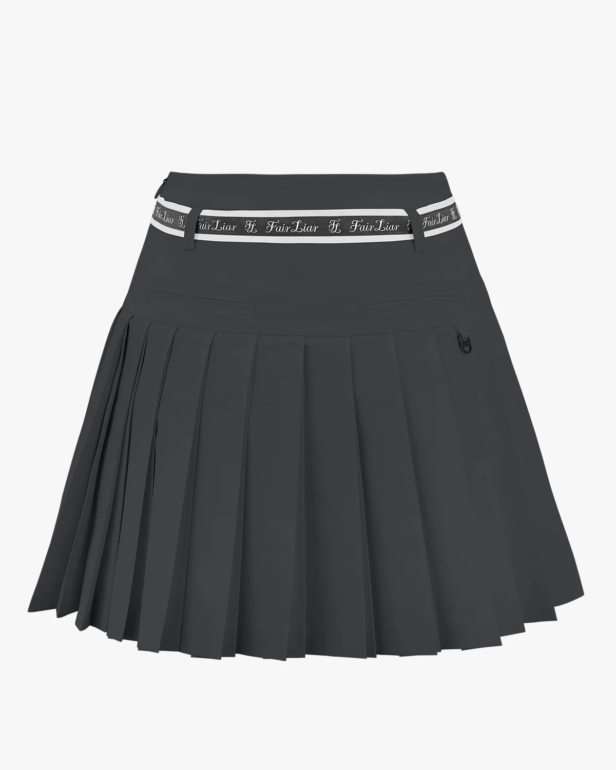 High waisted pleated skirt gray online