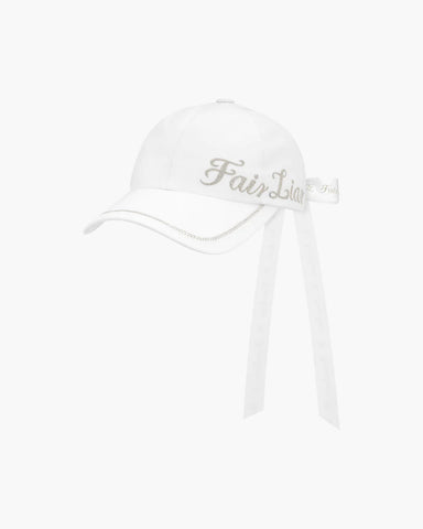 FAIRLIAR WOMEN LOGO-EMBROIDERED RIBBON CAP SILVER ONE SIZE