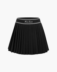 FAIRLIAR WOMEN LOGO JACQARD BAND PLEATED SKIRT