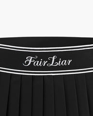 FAIRLIAR WOMEN LOGO JACQARD BAND PLEATED SKIRT