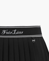 FAIRLIAR WOMEN LOGO JACQARD BAND PLEATED SKIRT