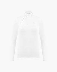 FAIRLIAR WOMEN PLEATED RIBBON DETAIL COOLING T -SHIRT