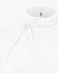 FAIRLIAR WOMEN PLEATED RIBBON DETAIL COOLING T -SHIRT