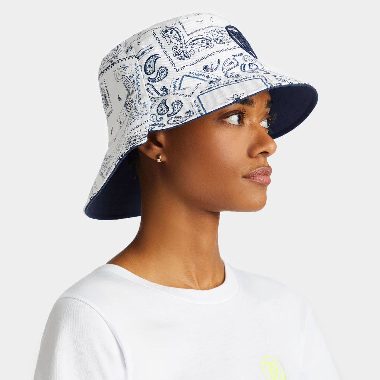 G/FORE WOMEN ASYMMETRICAL BORO COTTON TWILL BUCKET HAT