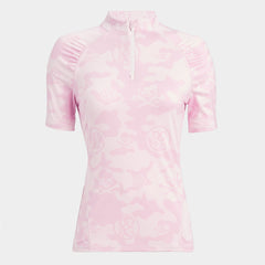 G/FORE WOMEN EXPLODED CAMO TECH JERSEY SHORT SLEEVE QUARTER ZIP