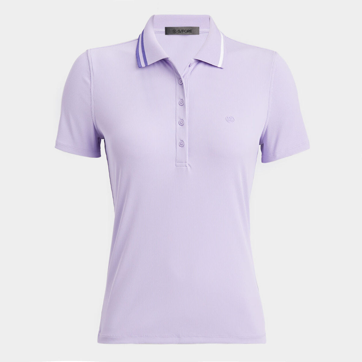 G/FORE WOMEN RIBBED TECH NYLON CONTRAST COLLAR POLO