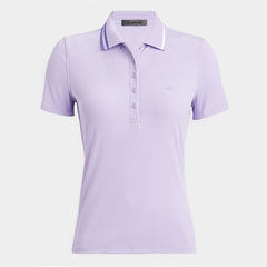 G/FORE WOMEN RIBBED TECH NYLON CONTRAST COLLAR POLO